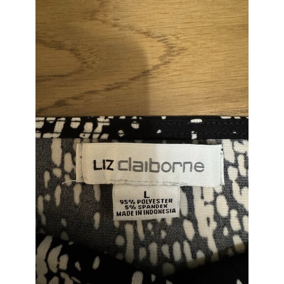 Liz Claiborne Scoop Neck Blouse Size Large Sleeveless Stretch Lightweight Office - Picture 3 of 7